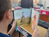 Leitura da história Bem no Alto, de Elaine Cavion